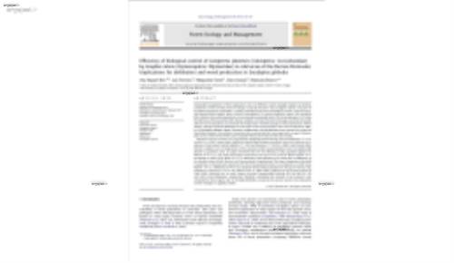 Efficiency of biological control of Gonipterus platensis (Coleoptera: Curculionidae) by Anaphes nitens (Hymenoptera: Mymaridae) in cold areas of the Iberian Peninsula: Implications for defoliation and wood production in Eucalyptus globulus